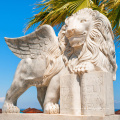 decoración de jardín al aire libre talla de piedra estatua de piedra grande del león